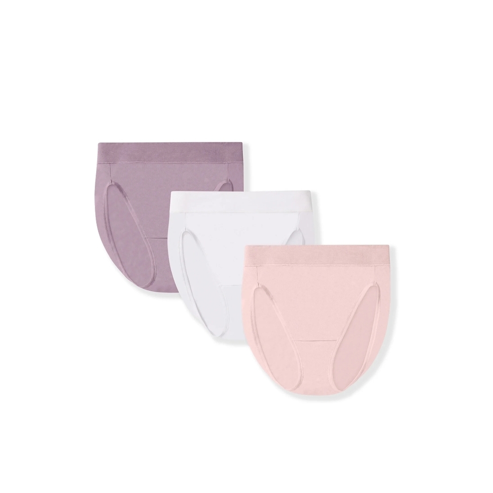 Vanity Fair Soft Cotton 360° Comfort Panty Set of 3- Purple, White, Pink